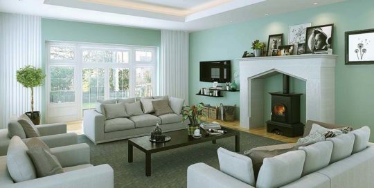 3D rendering interior contemporary living room