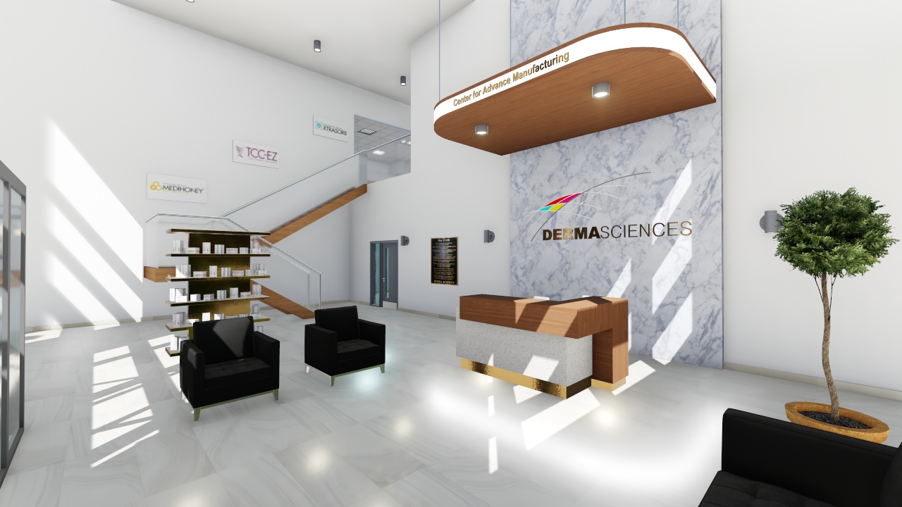 3d rendering interior office lobby