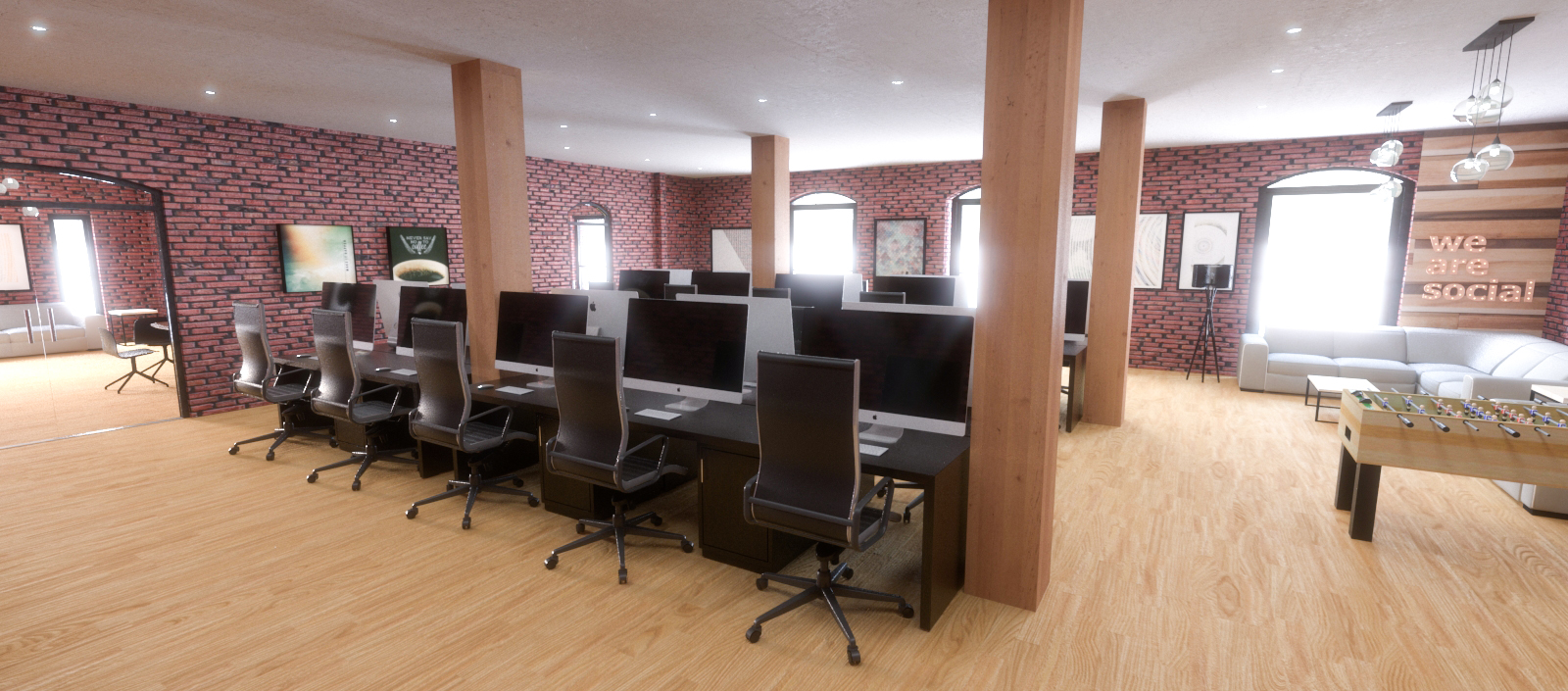 Modern office interior - 3d rendering