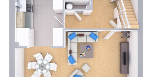 3d rendering floor plan modern home