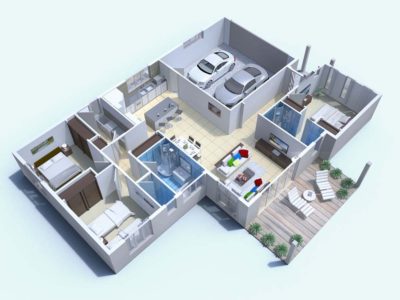 3d rendering floor plan home