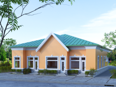 3d rendering exterior bungalow