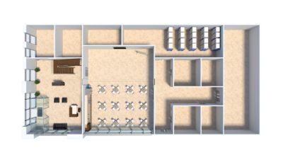 3d rendering floor plan office and warehouse